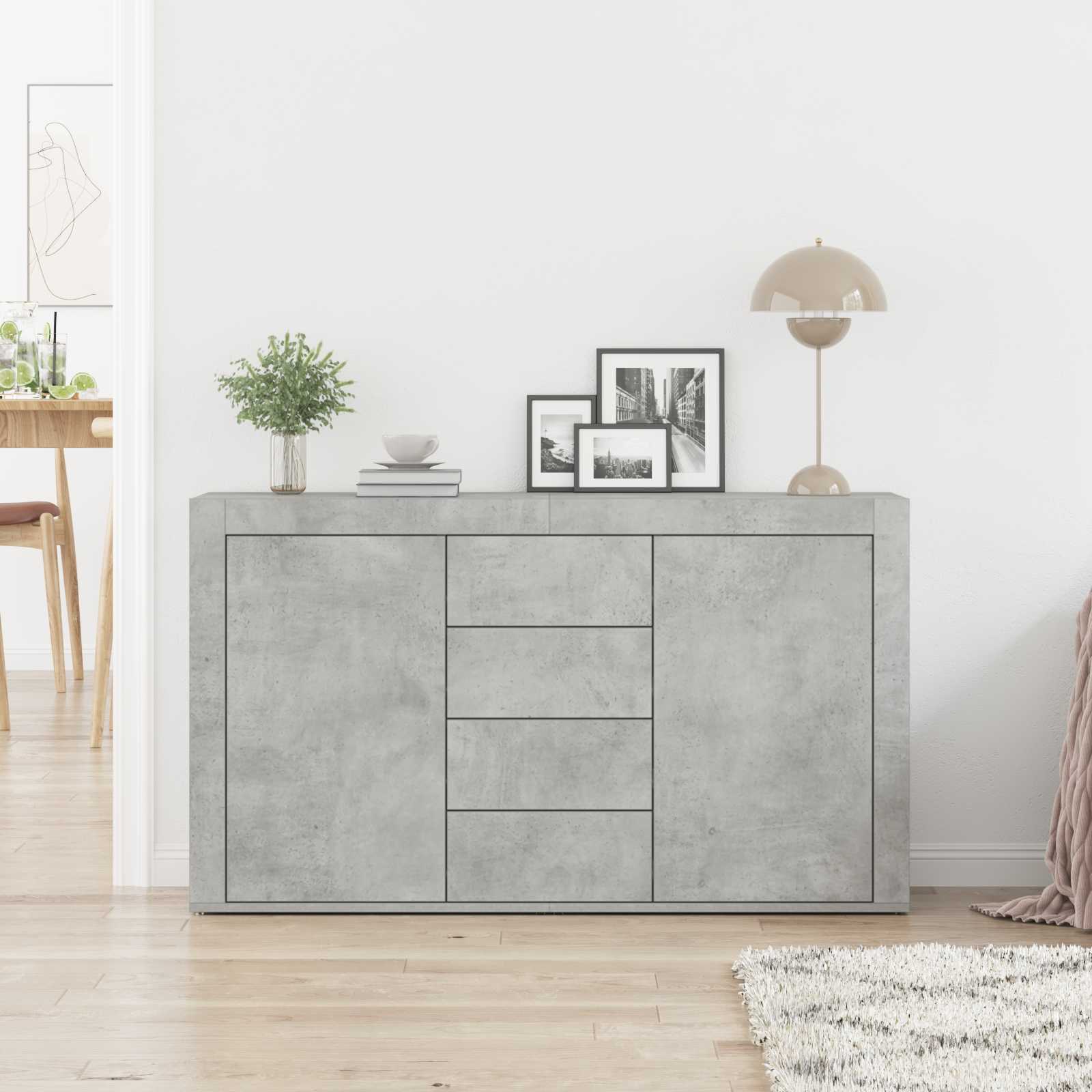 Kreveta Betonski sivi 120 x 36 x 69 cm Konstruirano drvo