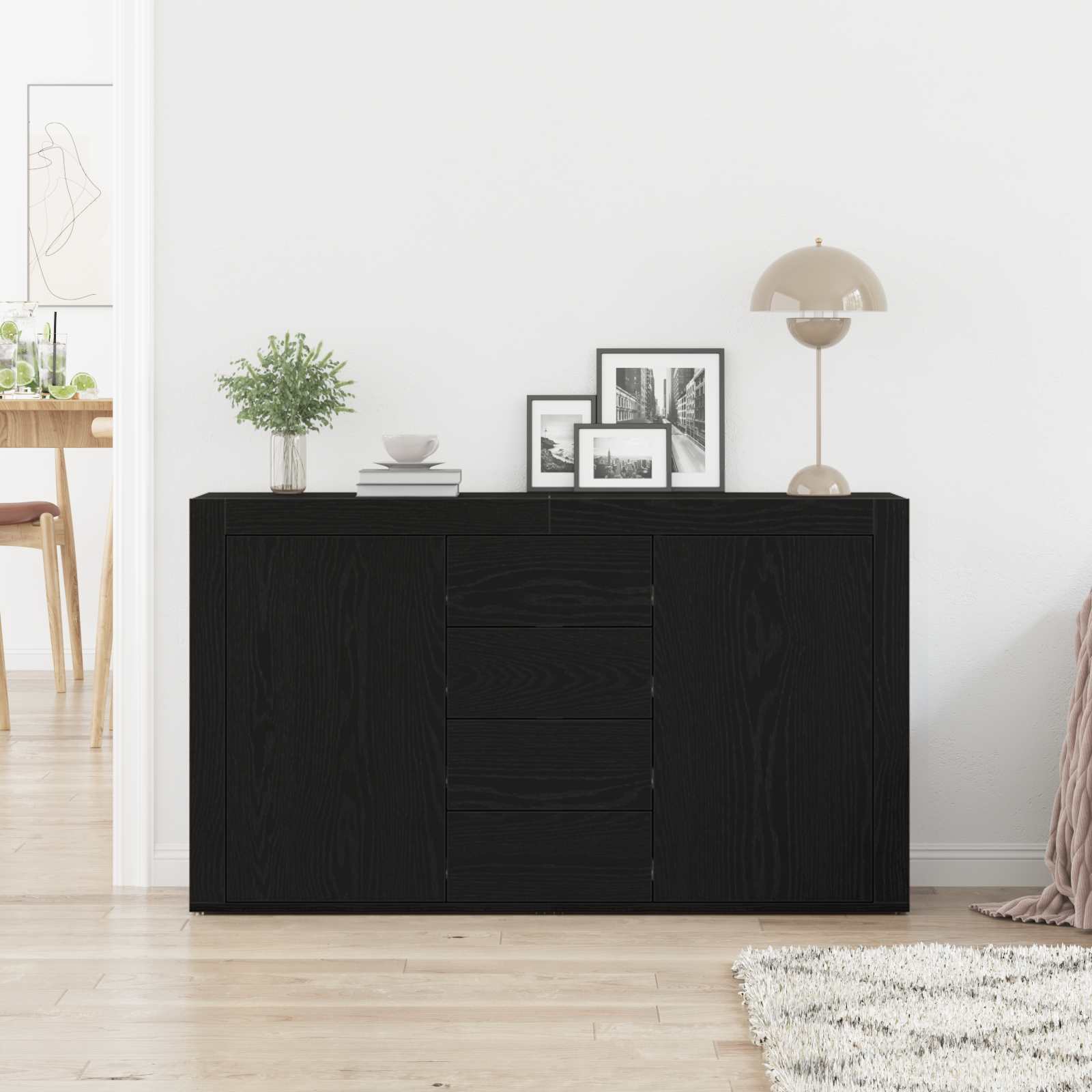 Kreveta Crni hrast 120 x 36 x 69 cm Konstruirano drvo