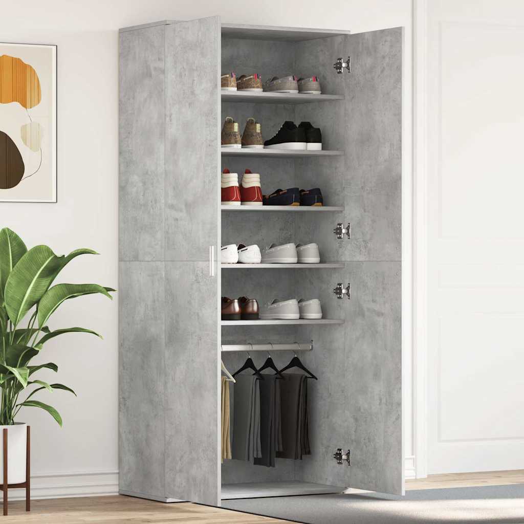 Ormar za cipele s policom Betonski sivi 80 x 39 x 178 cm