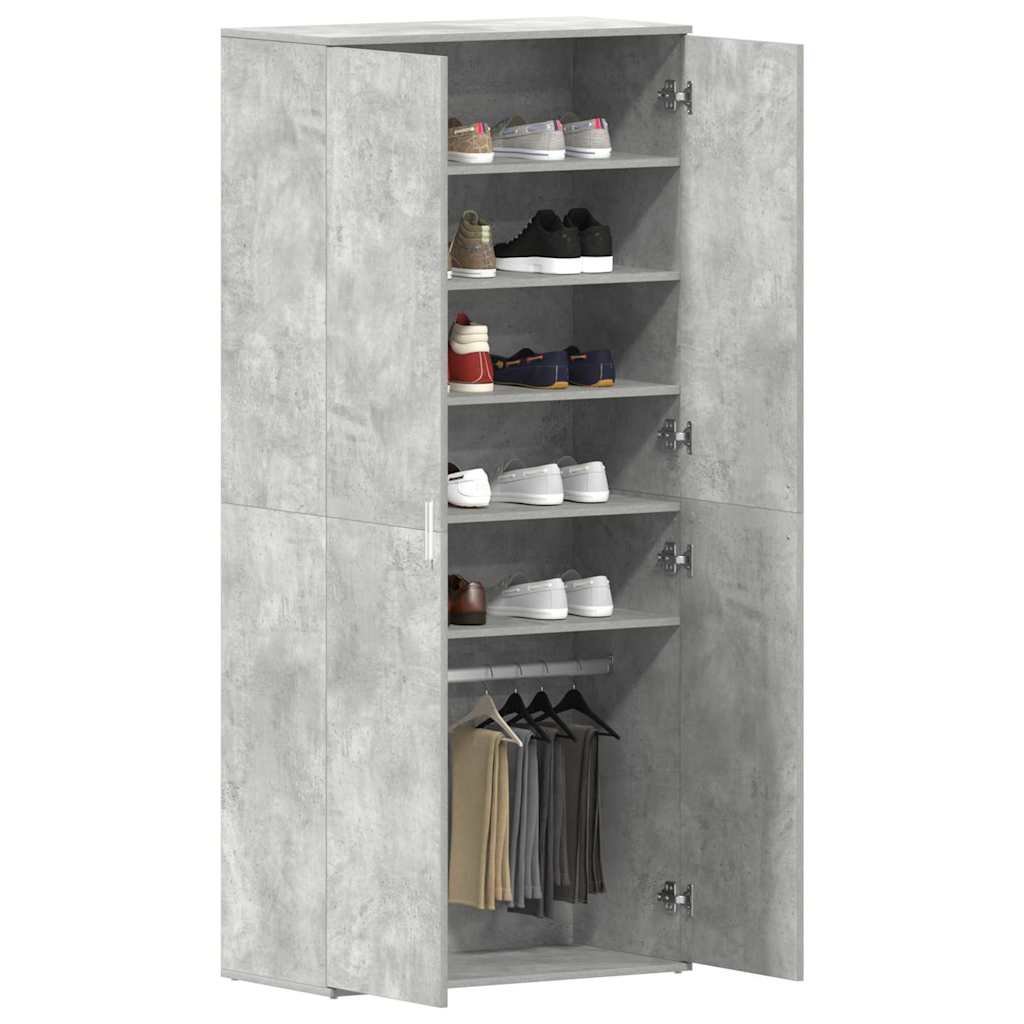 Ormar za cipele s policom Betonski sivi 80 x 39 x 178 cm