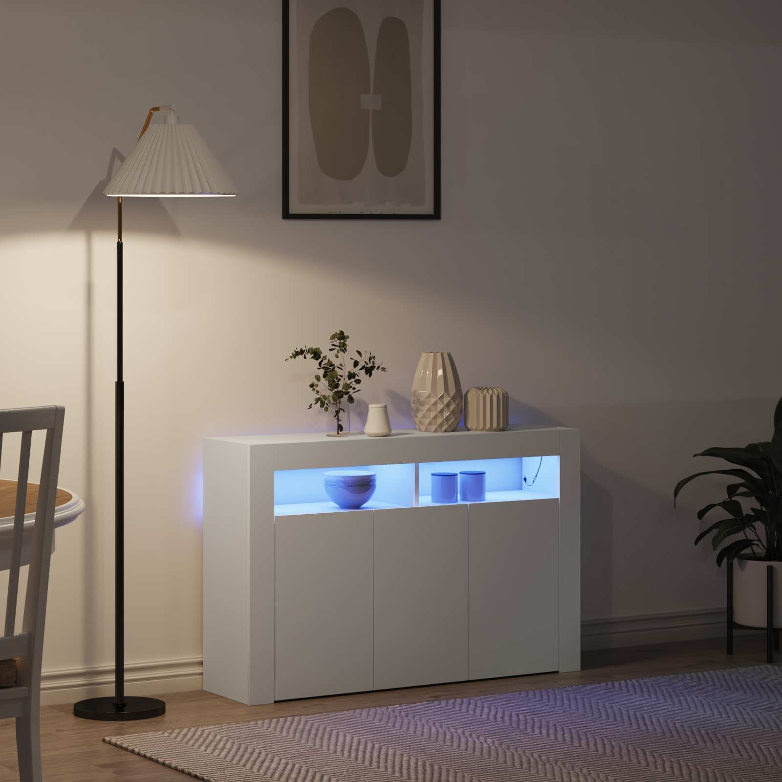 Kreveta S LED lampica Bijelo 116 x 30 x 75 cm Konstruirano drvo
