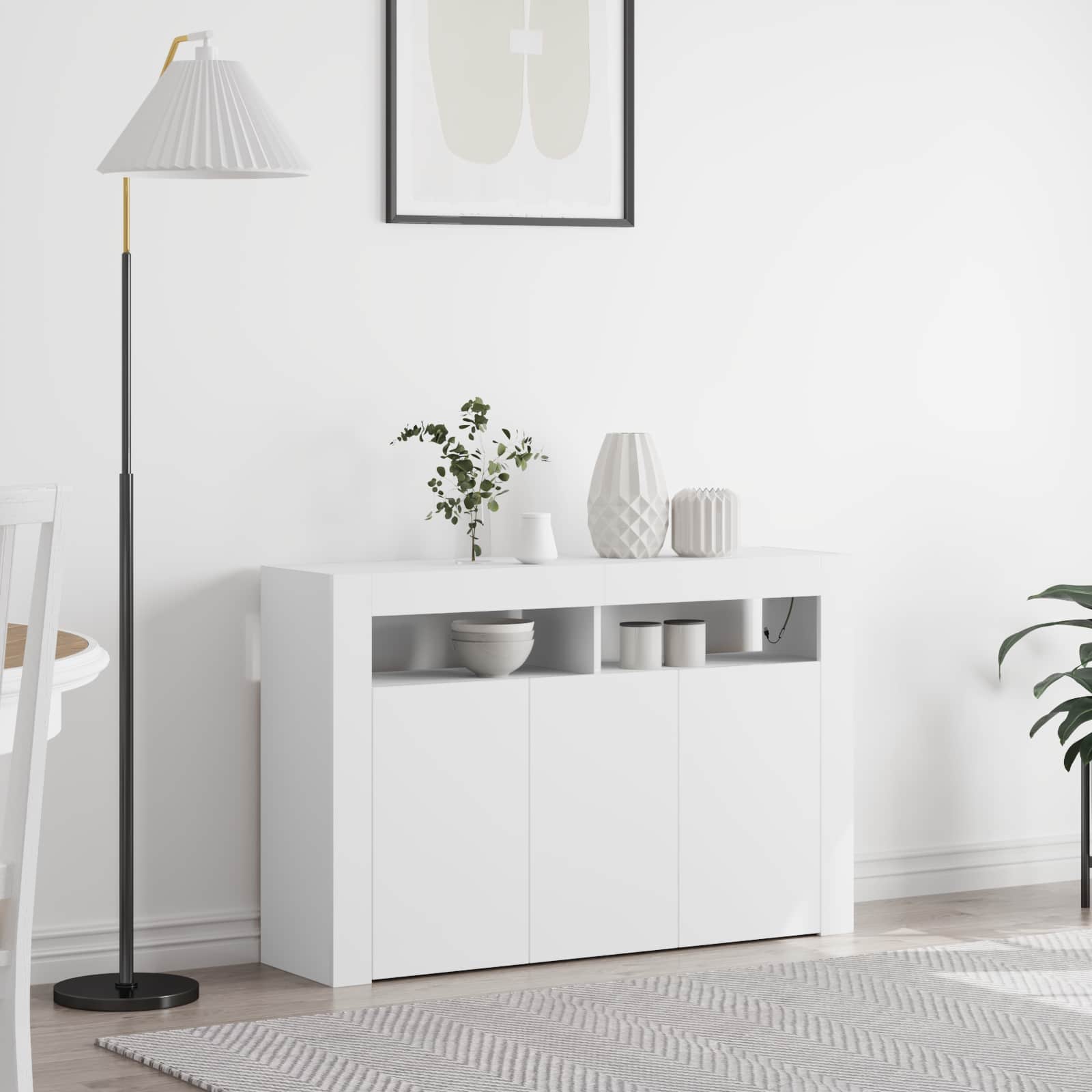 Kreveta S LED lampica Bijelo 116 x 30 x 75 cm Konstruirano drvo
