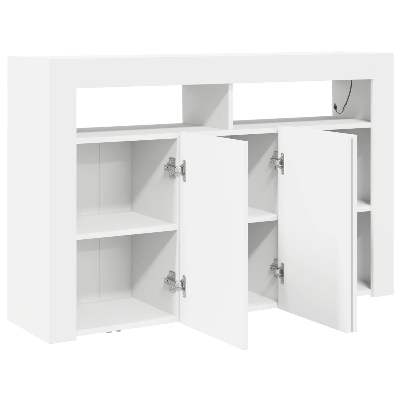 Kreveta S LED lampica Bijelo 116 x 30 x 75 cm Konstruirano drvo