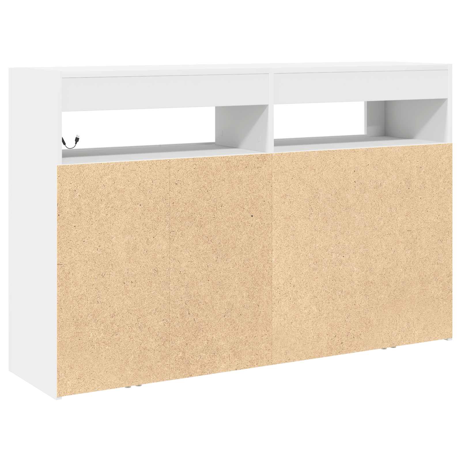 Kreveta S LED lampica Bijelo 116 x 30 x 75 cm Konstruirano drvo