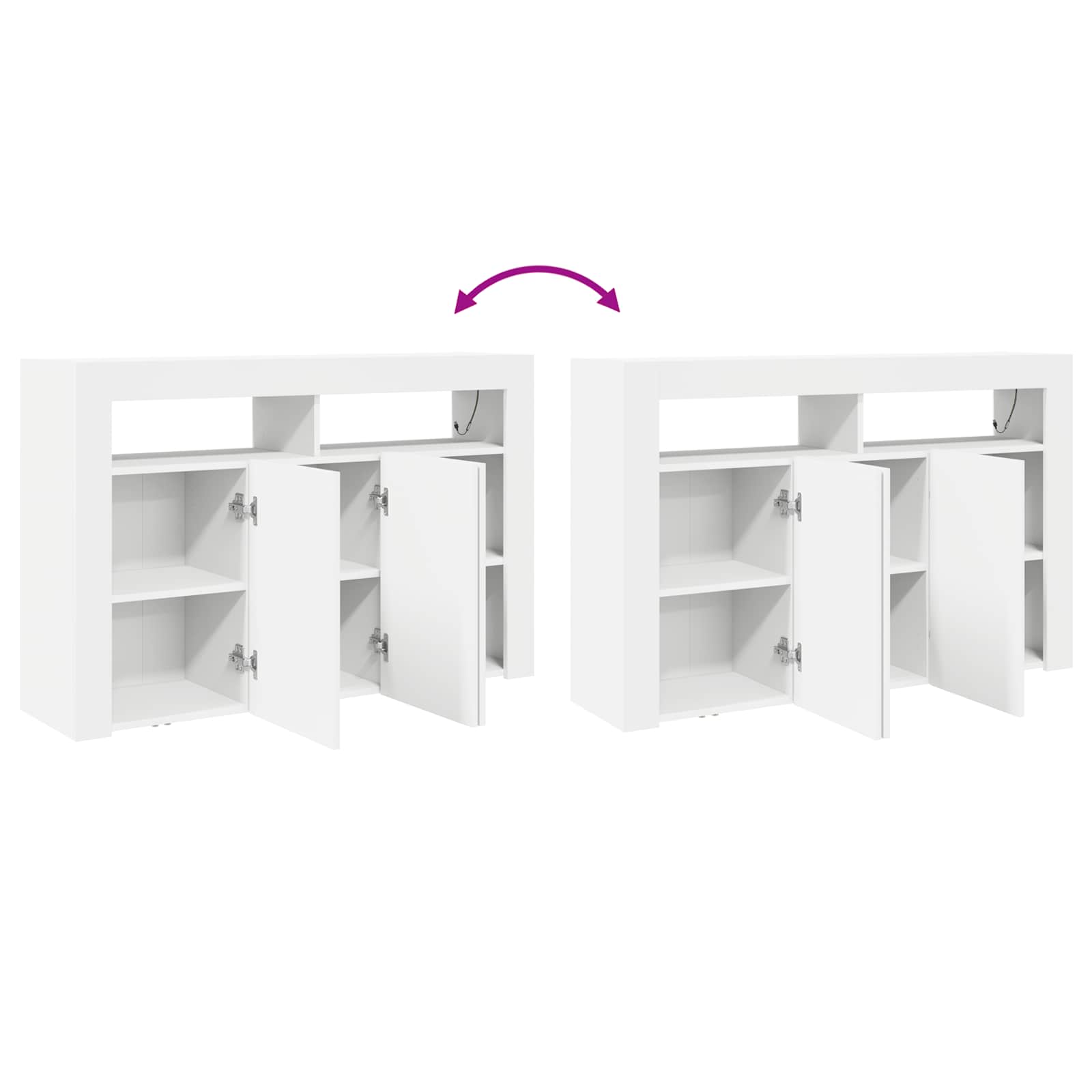 Kreveta S LED lampica Bijelo 116 x 30 x 75 cm Konstruirano drvo