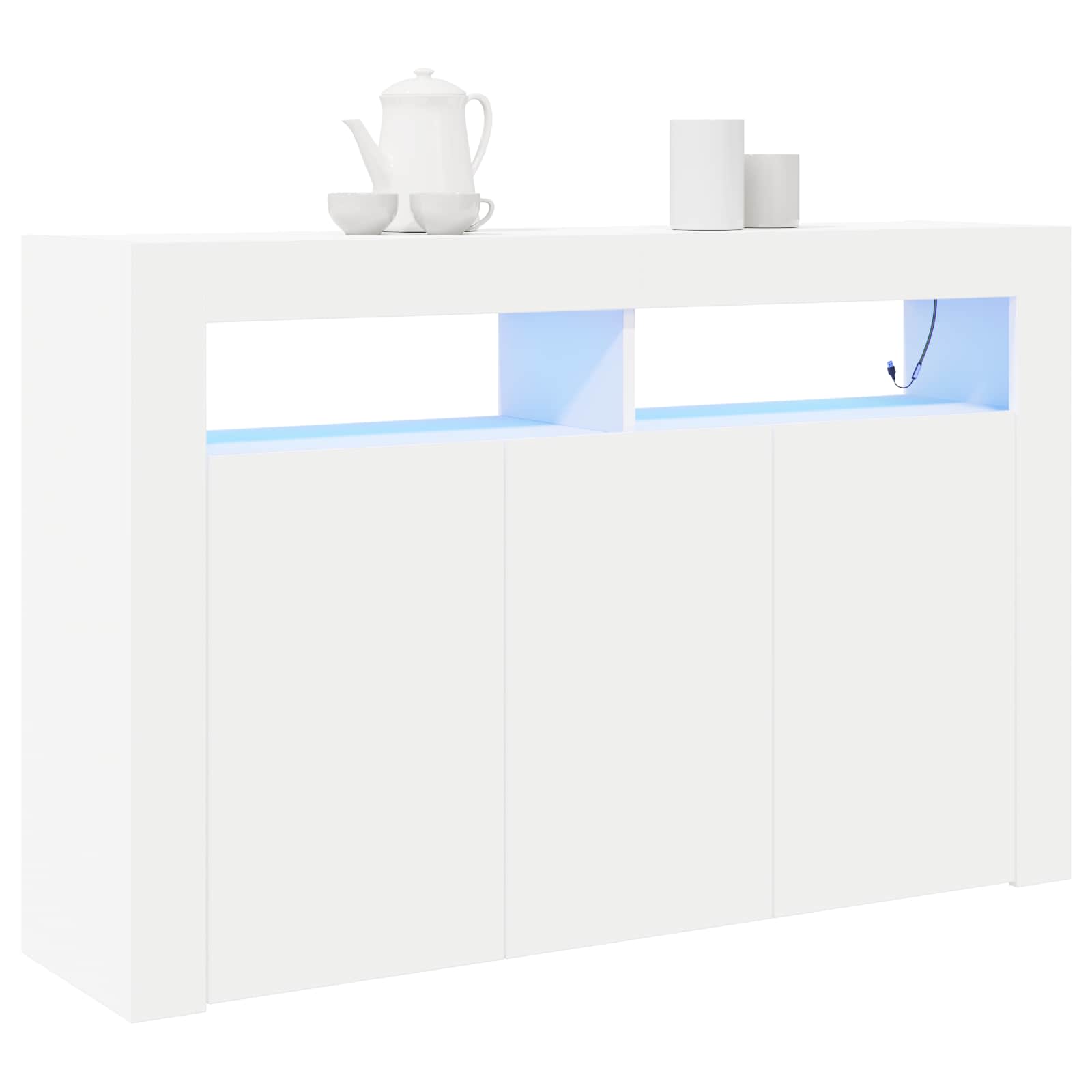 Kreveta S LED lampica Bijelo 116 x 30 x 75 cm Konstruirano drvo