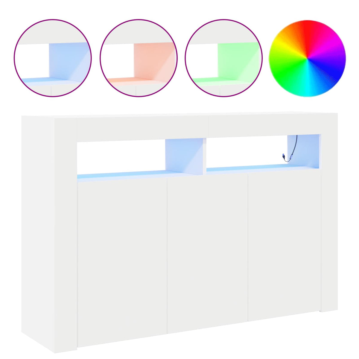 Kreveta S LED lampica Bijelo 116 x 30 x 75 cm Konstruirano drvo