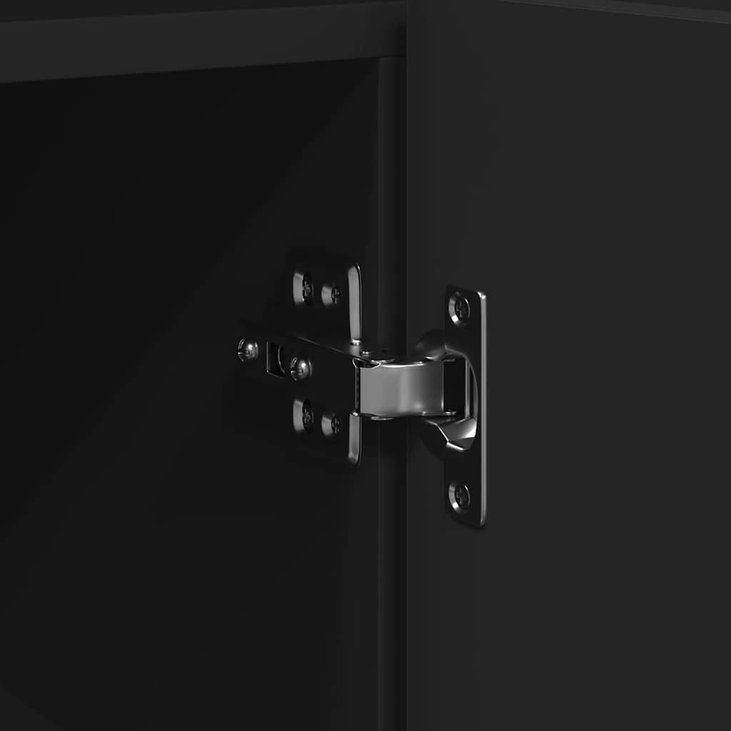 Kreveta S LED lampica Crna 116 x 30 x 75 cm Konstruirano drvo