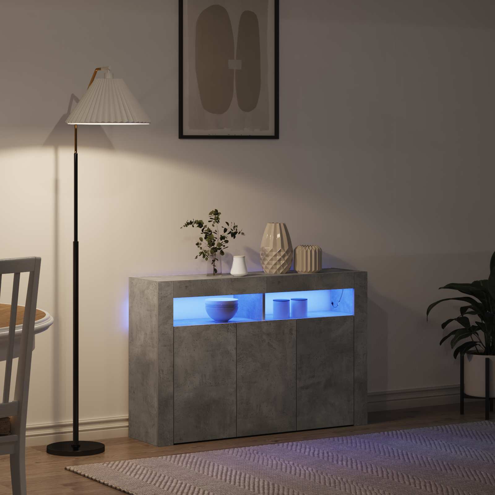 Kreveta Betonski sivi 116 x 30 x 75 cm Konstruirano drvo