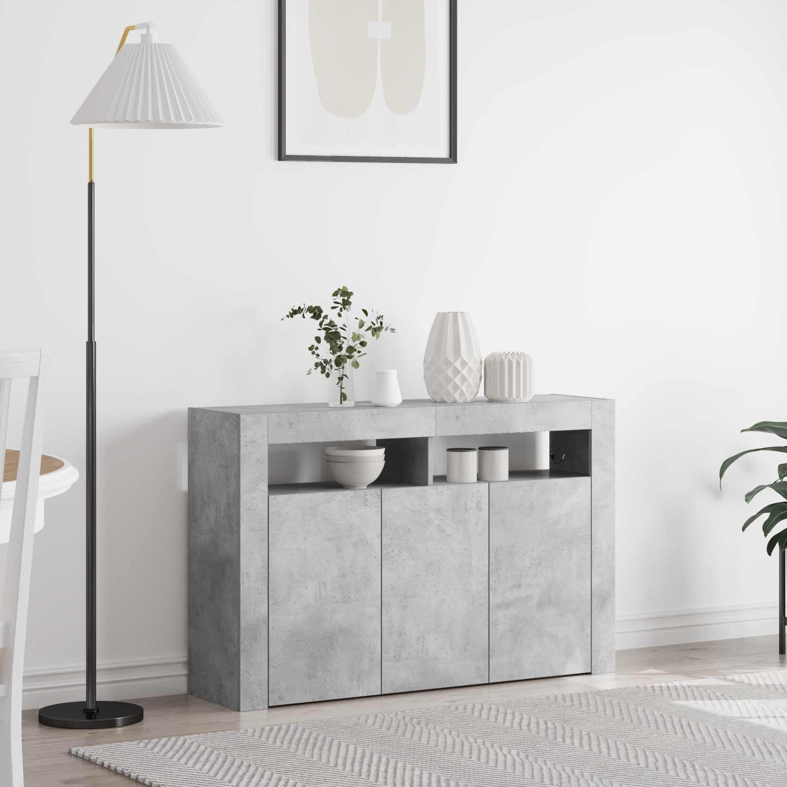 Kreveta Betonski sivi 116 x 30 x 75 cm Konstruirano drvo