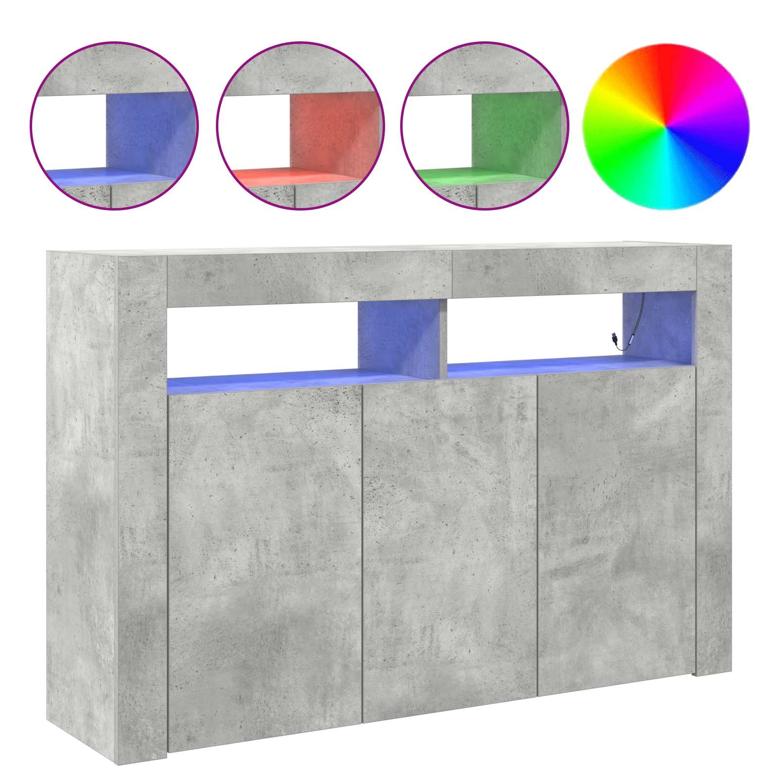 Kreveta Betonski sivi 116 x 30 x 75 cm Konstruirano drvo