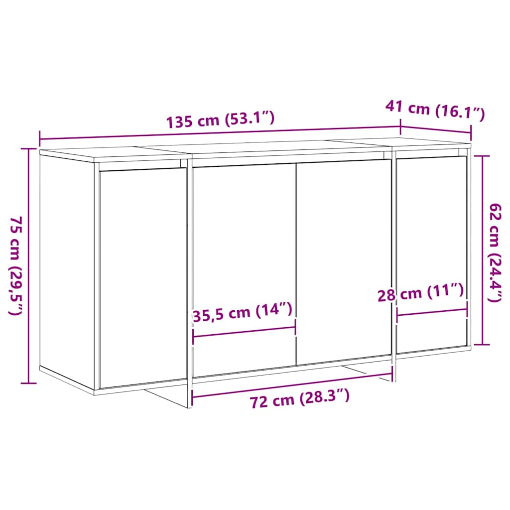 Kreveta Bijelo 135 x 41 x 75 cm Konstruirano drvo