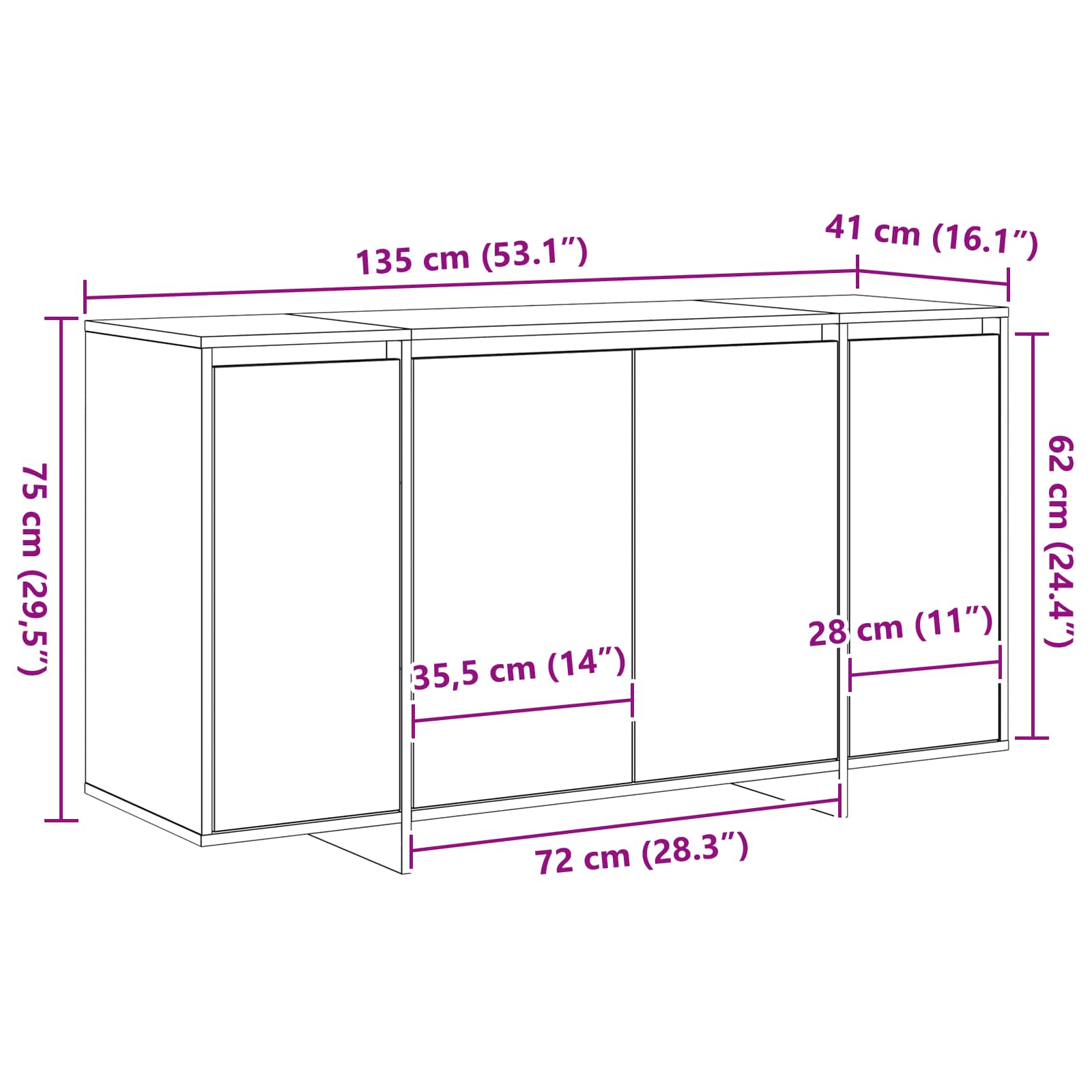 Kreveta Betonski sivi 135 x 41 x 75 cm Konstruirano drvo