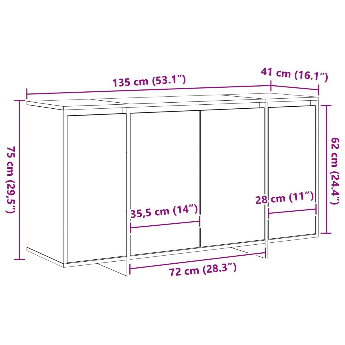 Kreveta Dimljeni hrast 135 x 41 x 75 cm Konstruirano drvo