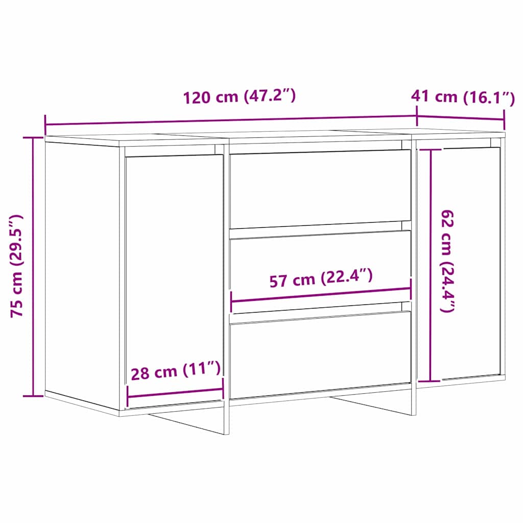 Kreveta Betonski sivi 120 x 41 x 75 cm Konstruirano drvo