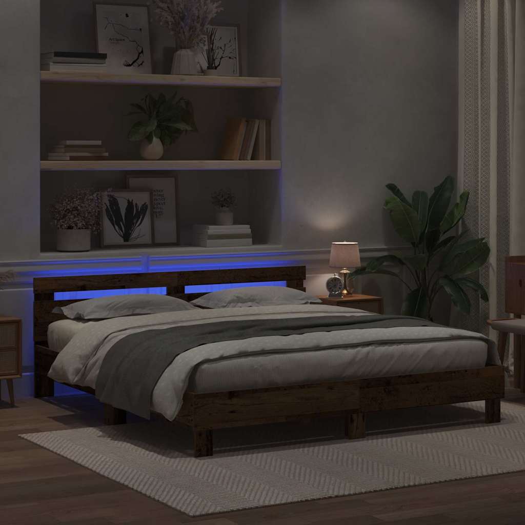 Krevetna konstrukcija Staro drvo 200 x 200 cm Konstruirano drvo