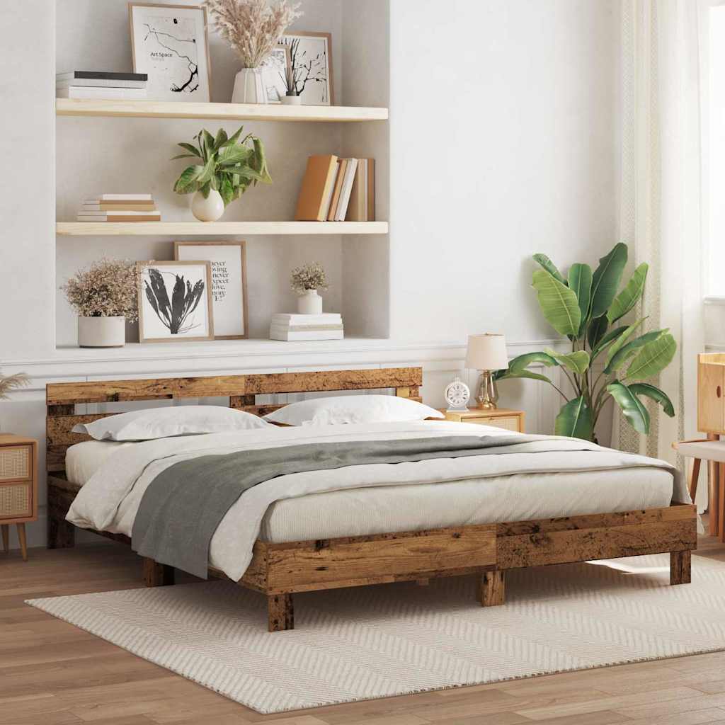Krevetna konstrukcija Staro drvo 200 x 200 cm Konstruirano drvo