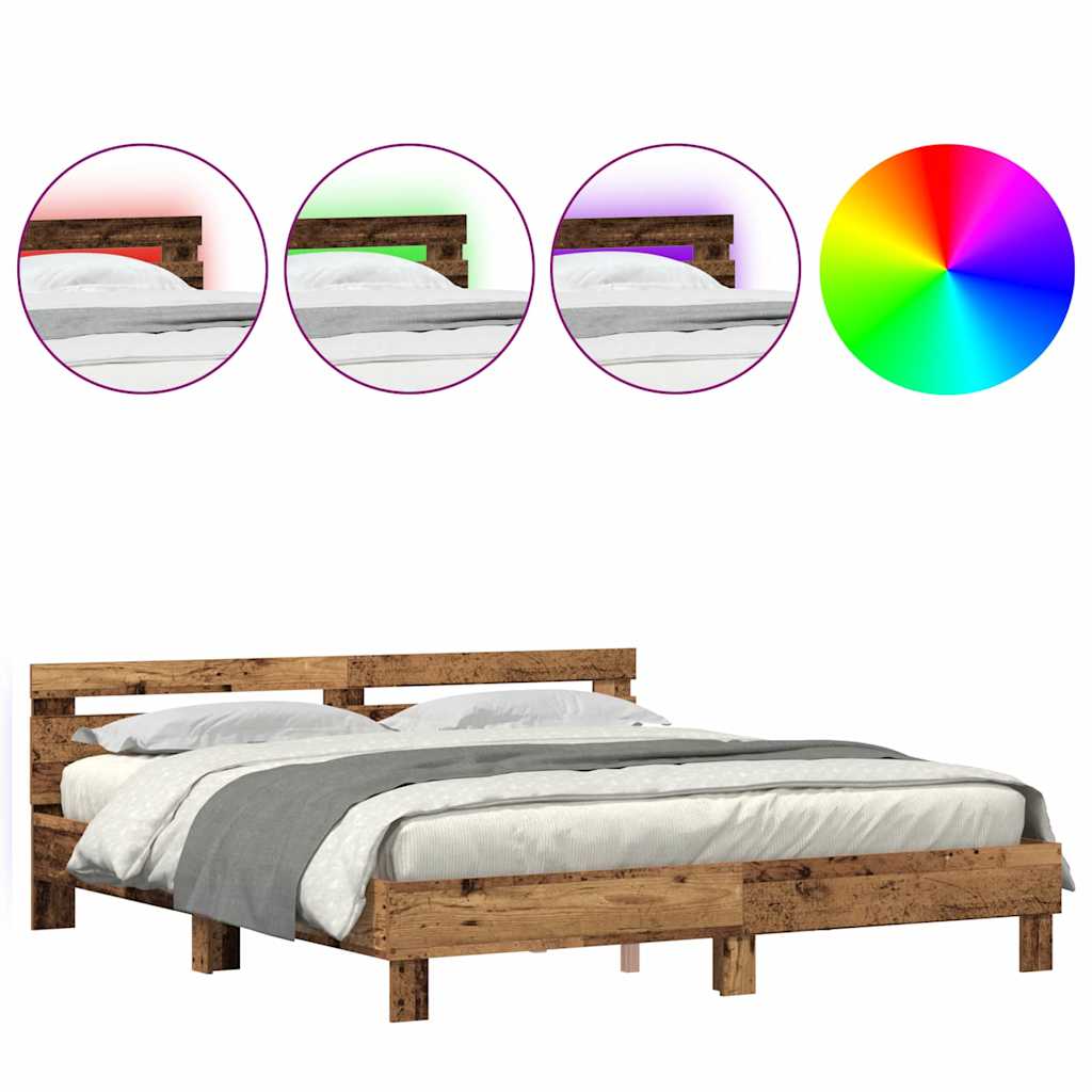 Krevetna konstrukcija Staro drvo 200 x 200 cm Konstruirano drvo