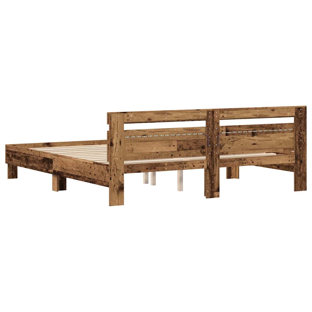 Krevetna konstrukcija Staro drvo 200 x 200 cm Konstruirano drvo