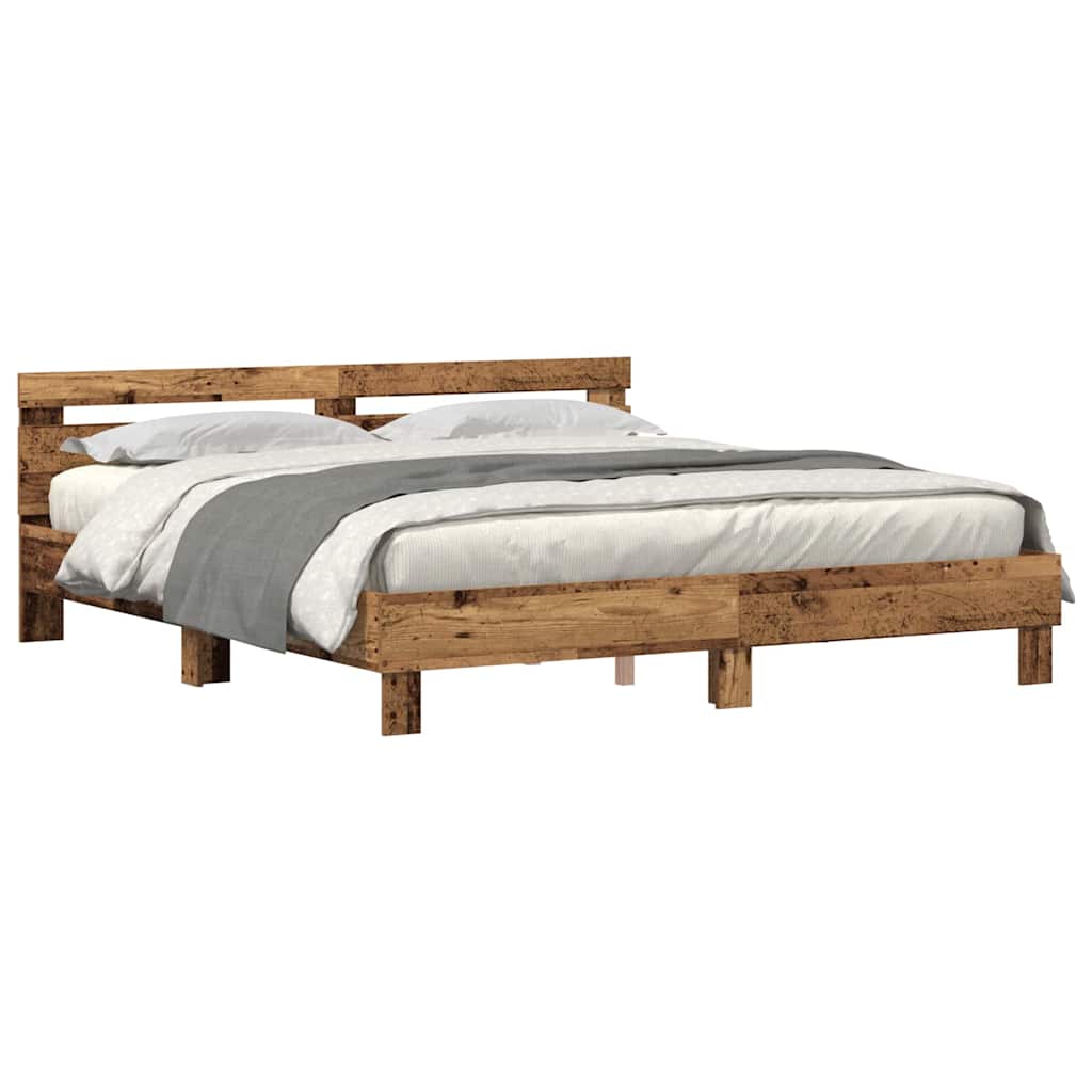 Krevetna konstrukcija Staro drvo 200 x 200 cm Konstruirano drvo