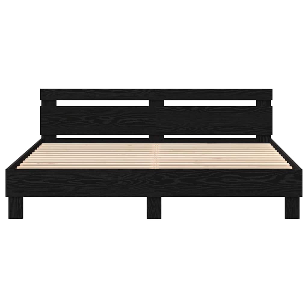 Krevetna konstrukcija Crni hrast 200 x 200 cm Konstruirano drvo