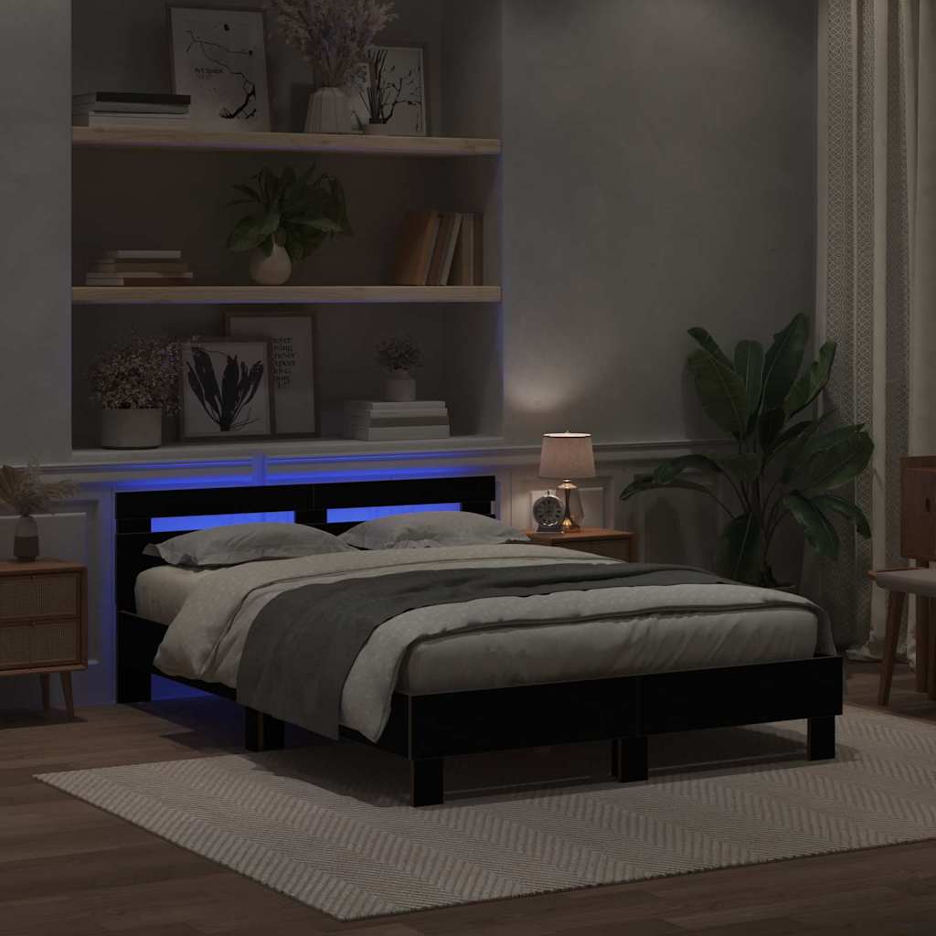 Krevetna konstrukcija Crni hrast 150 x 200 cm Konstruirano drvo