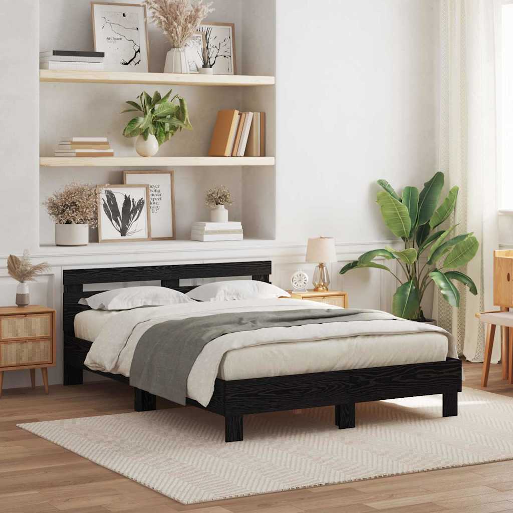 Krevetna konstrukcija Crni hrast 150 x 200 cm Konstruirano drvo