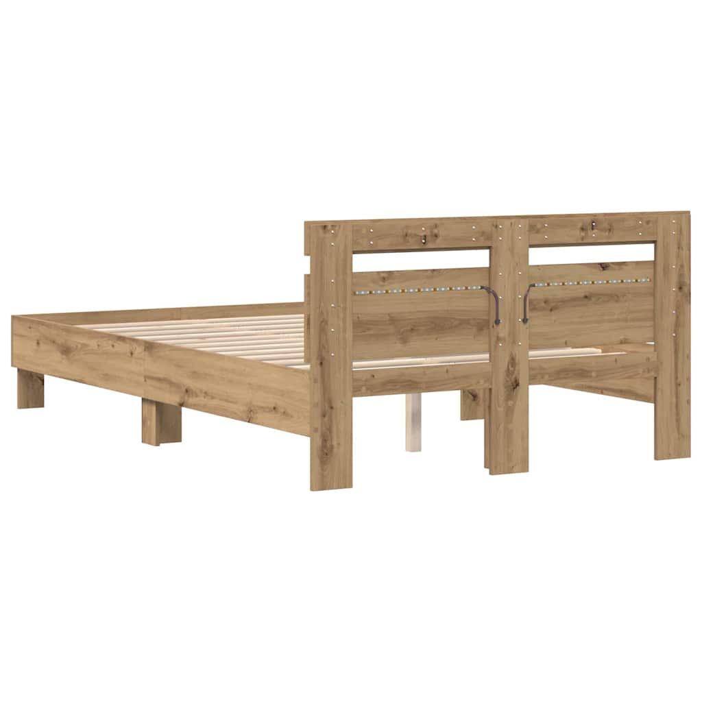 Krevetna konstrukcija Umjetnički hrast 135 x 190 cm