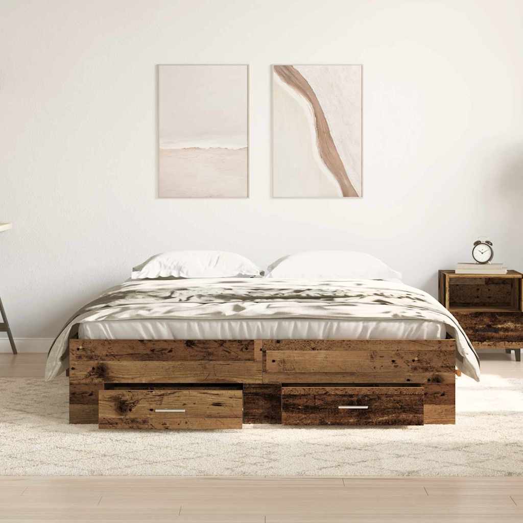 Krevetna konstrukcija Staro drvo 160 x 200 cm Konstruirano drvo