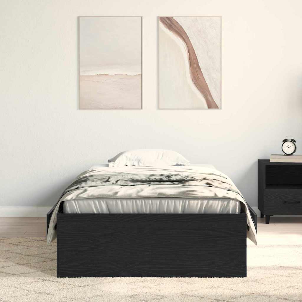 Krevetna konstrukcija Crni hrast 100 x 200 cm Konstruirano drvo