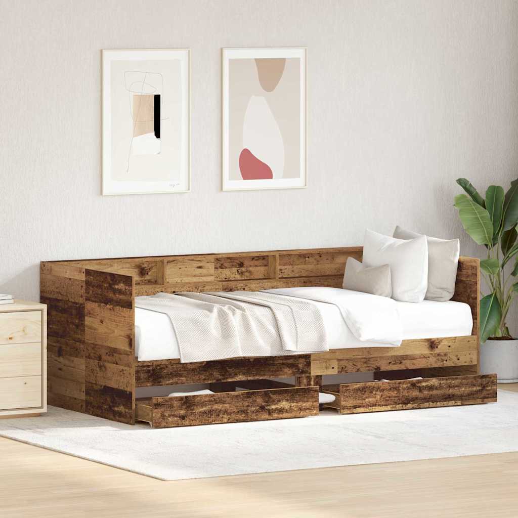 Krevet na dan Staro drvo 100 x 200 cm Konstruirano drvo