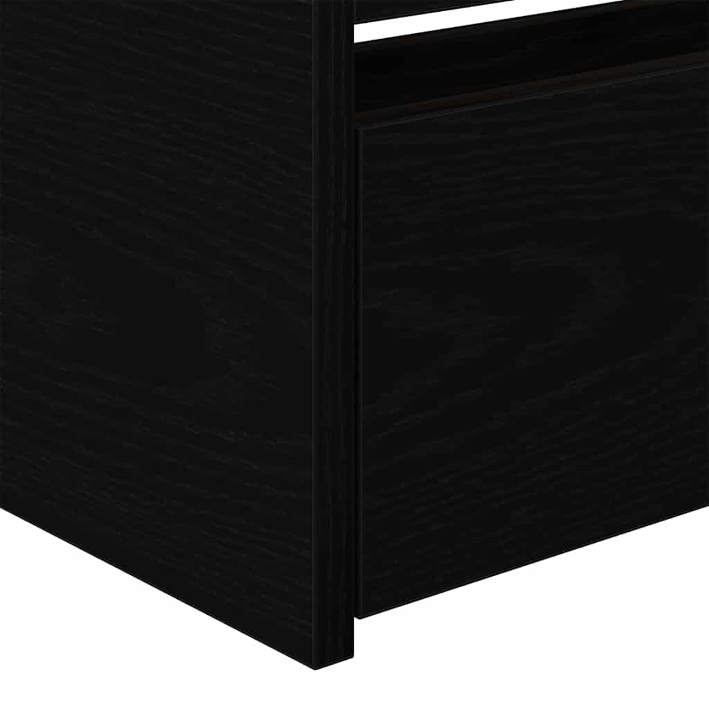 Krevet na dan Crni hrast 100 x 200 cm Konstruirano drvo