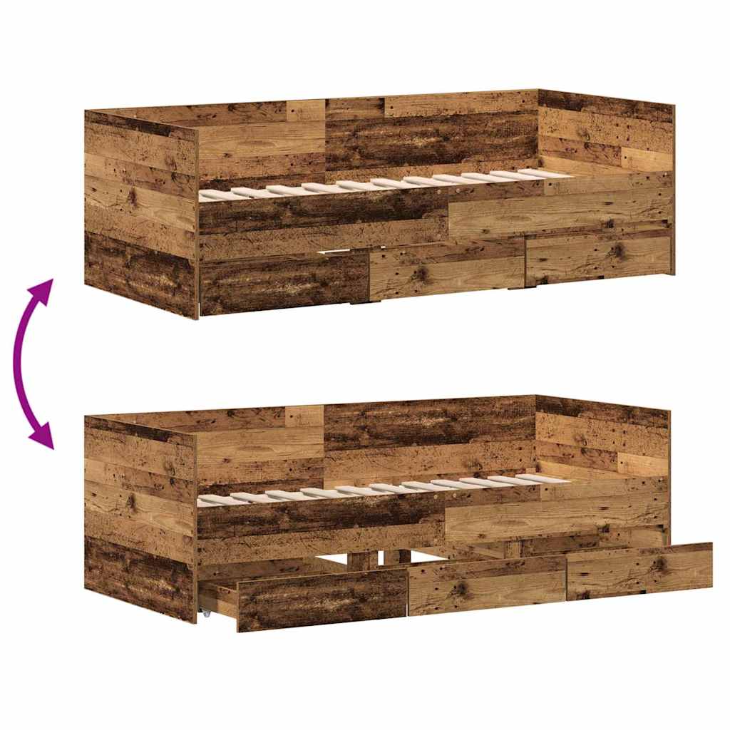 Krevet na dan Staro drvo 90 x 190 cm Konstruirano drvo