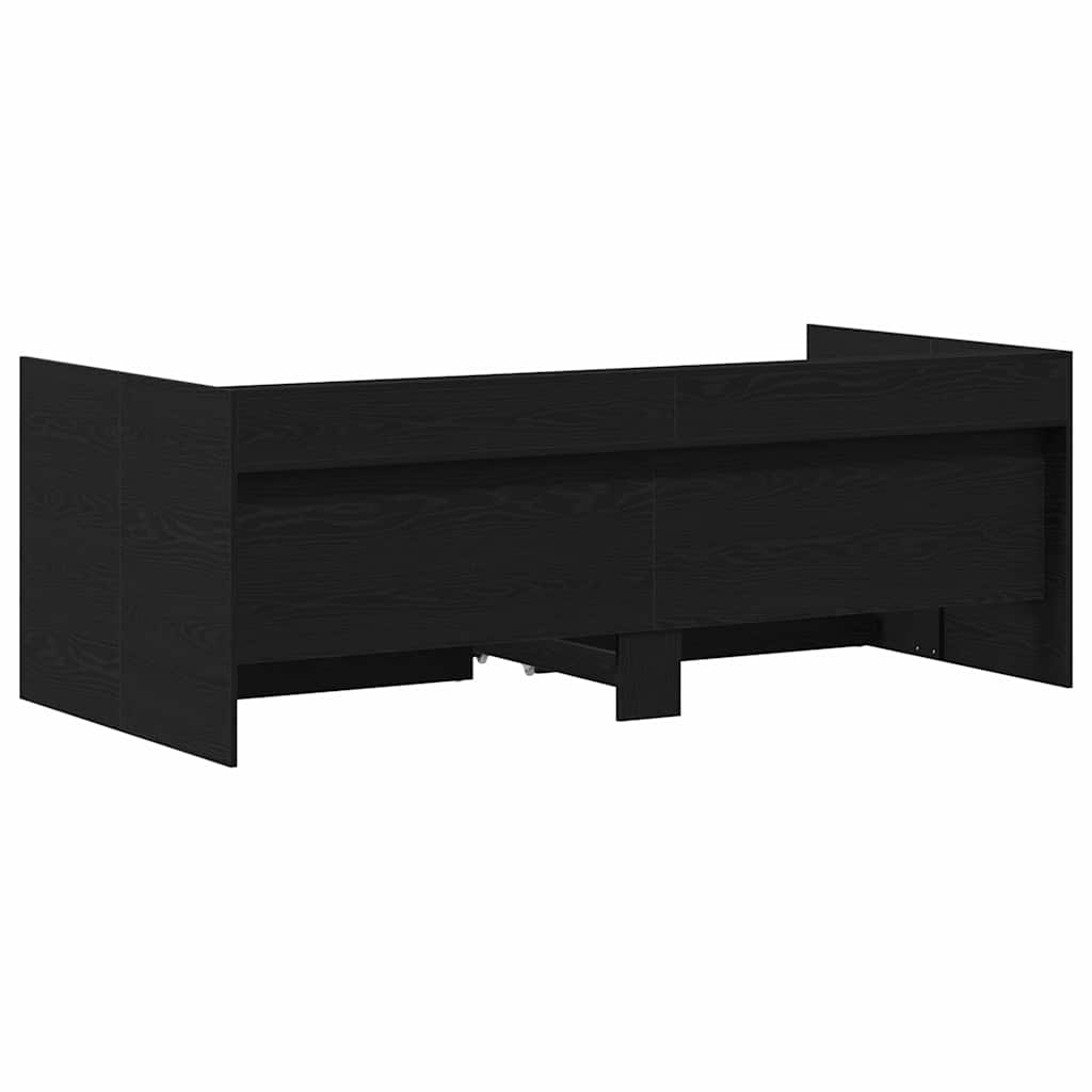 Krevet na dan Crni hrast 90 x 190 cm Konstruirano drvo