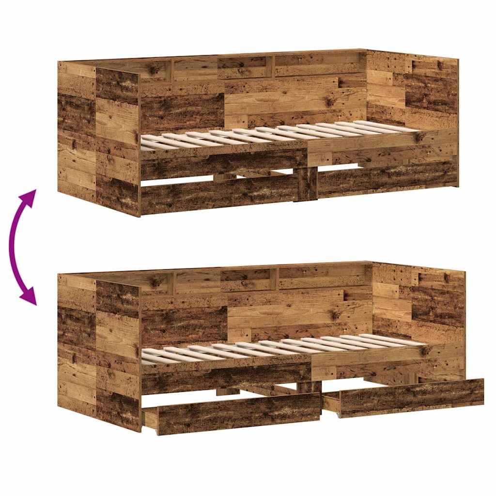 Krevet na dan Staro drvo 75 x 190 cm Konstruirano drvo