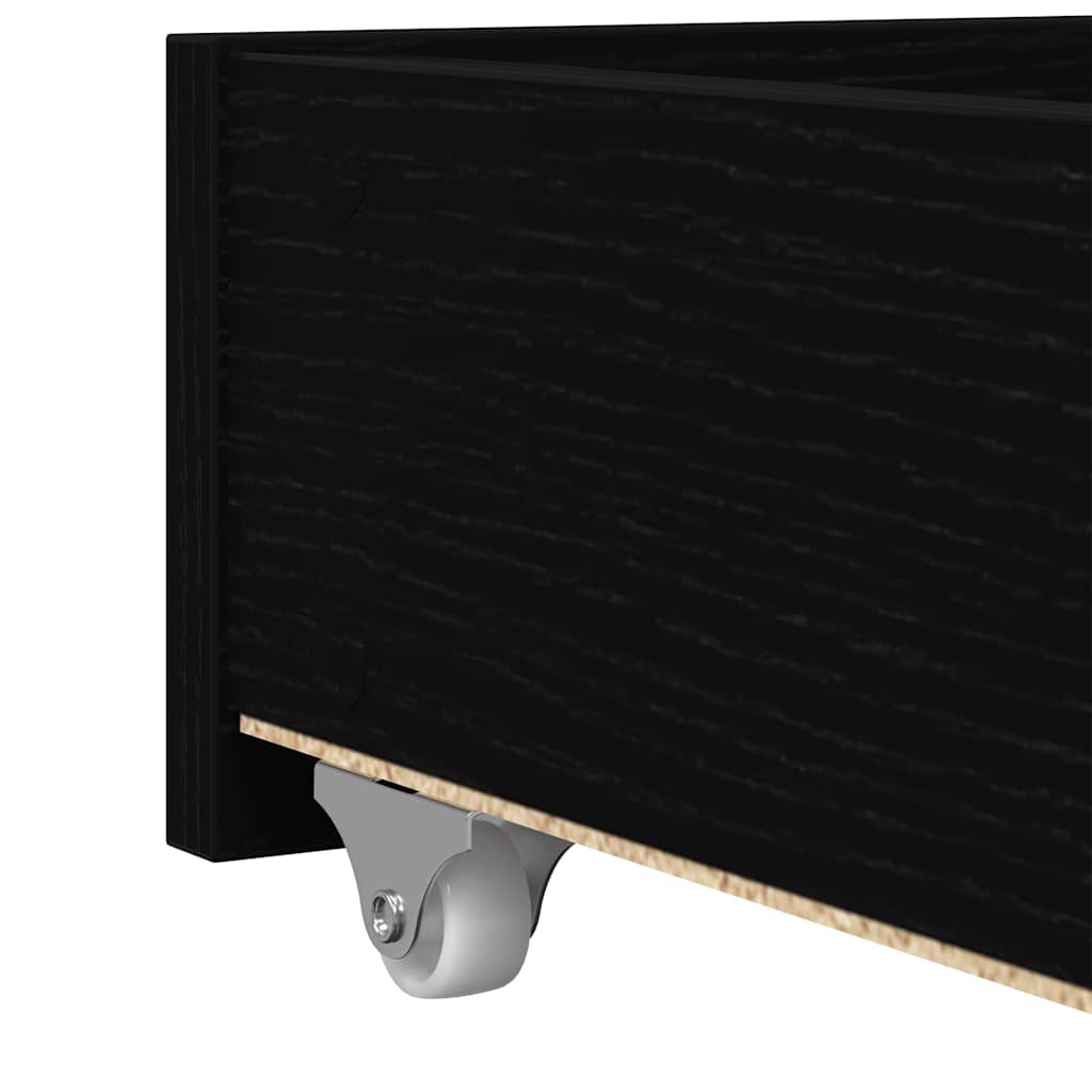 Krevet na dan Crni hrast 75 x 190 cm Konstruirano drvo