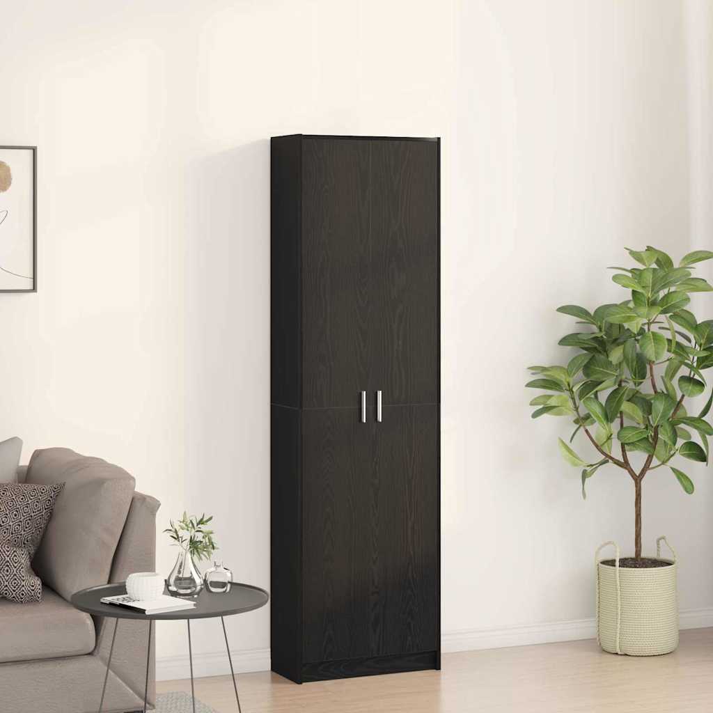 Ormarić s policom Crni hrast 55 x 25 x 189 cm Konstruirano drvo
