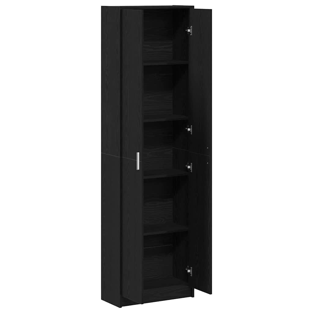 Ormarić s policom Crni hrast 55 x 25 x 189 cm Konstruirano drvo