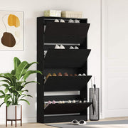 Ormar za cipele Crni hrast 80 x 21 x 163,5 cm Konstruirano drvo