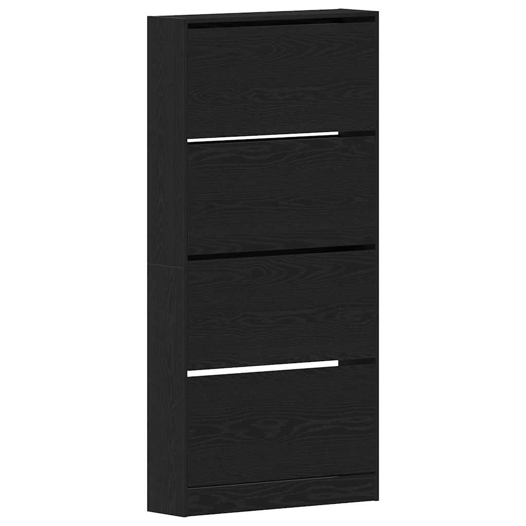 Ormar za cipele Crni hrast 80 x 21 x 163,5 cm Konstruirano drvo