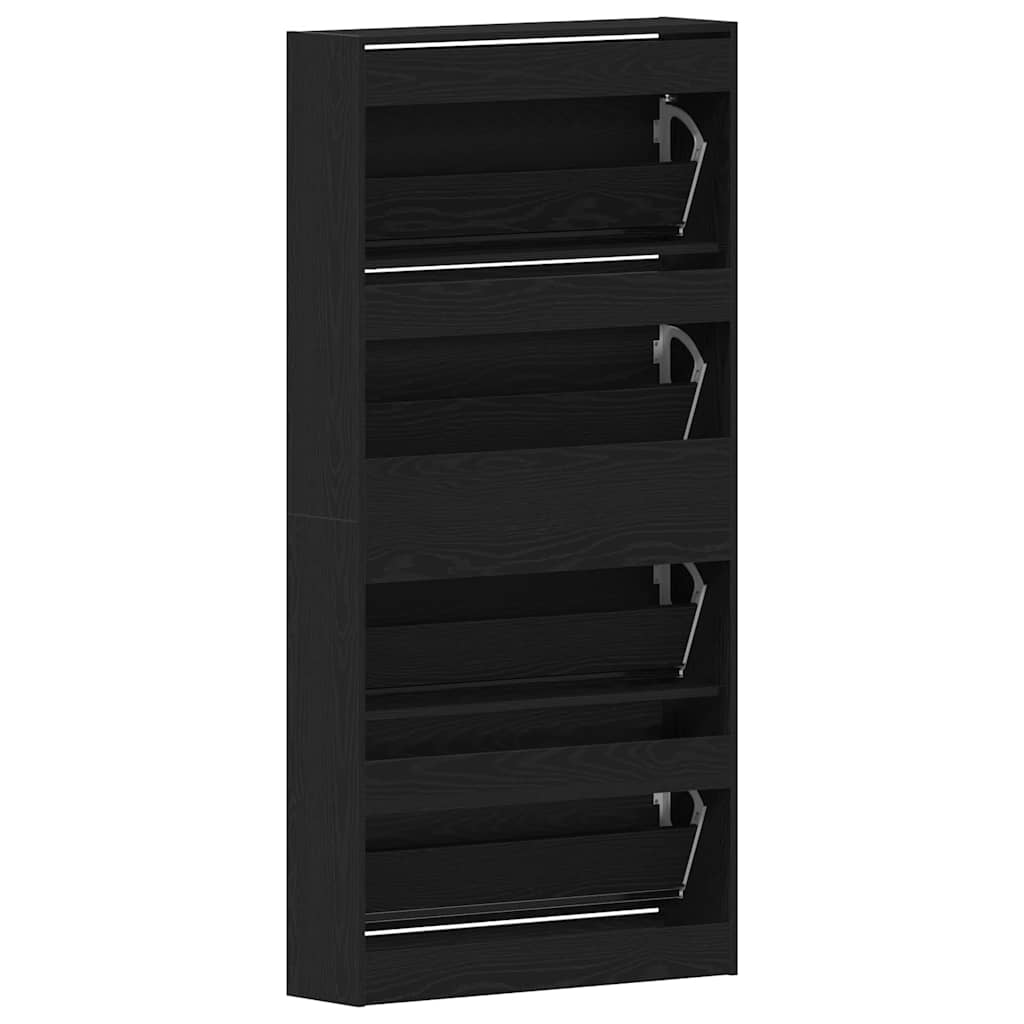 Ormar za cipele Crni hrast 80 x 21 x 163,5 cm Konstruirano drvo