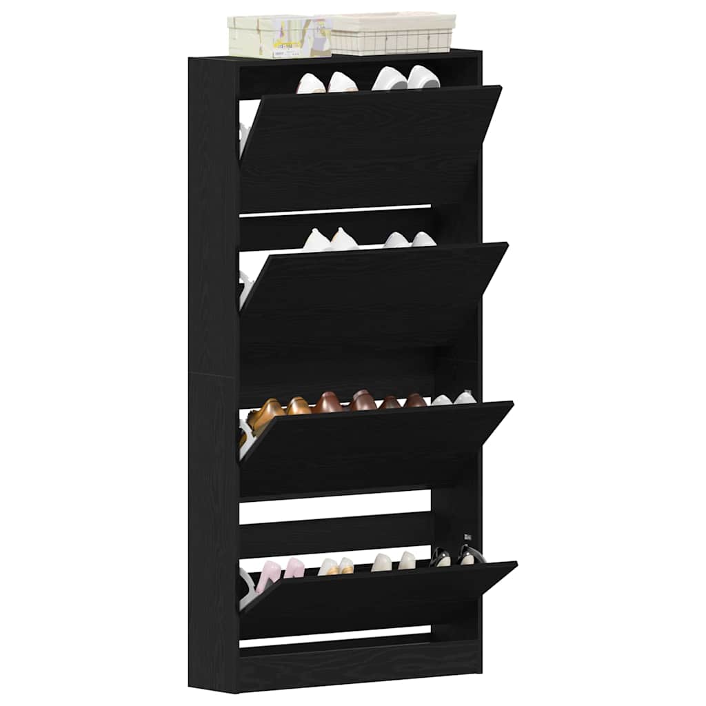 Ormar za cipele Crni hrast 80 x 21 x 163,5 cm Konstruirano drvo
