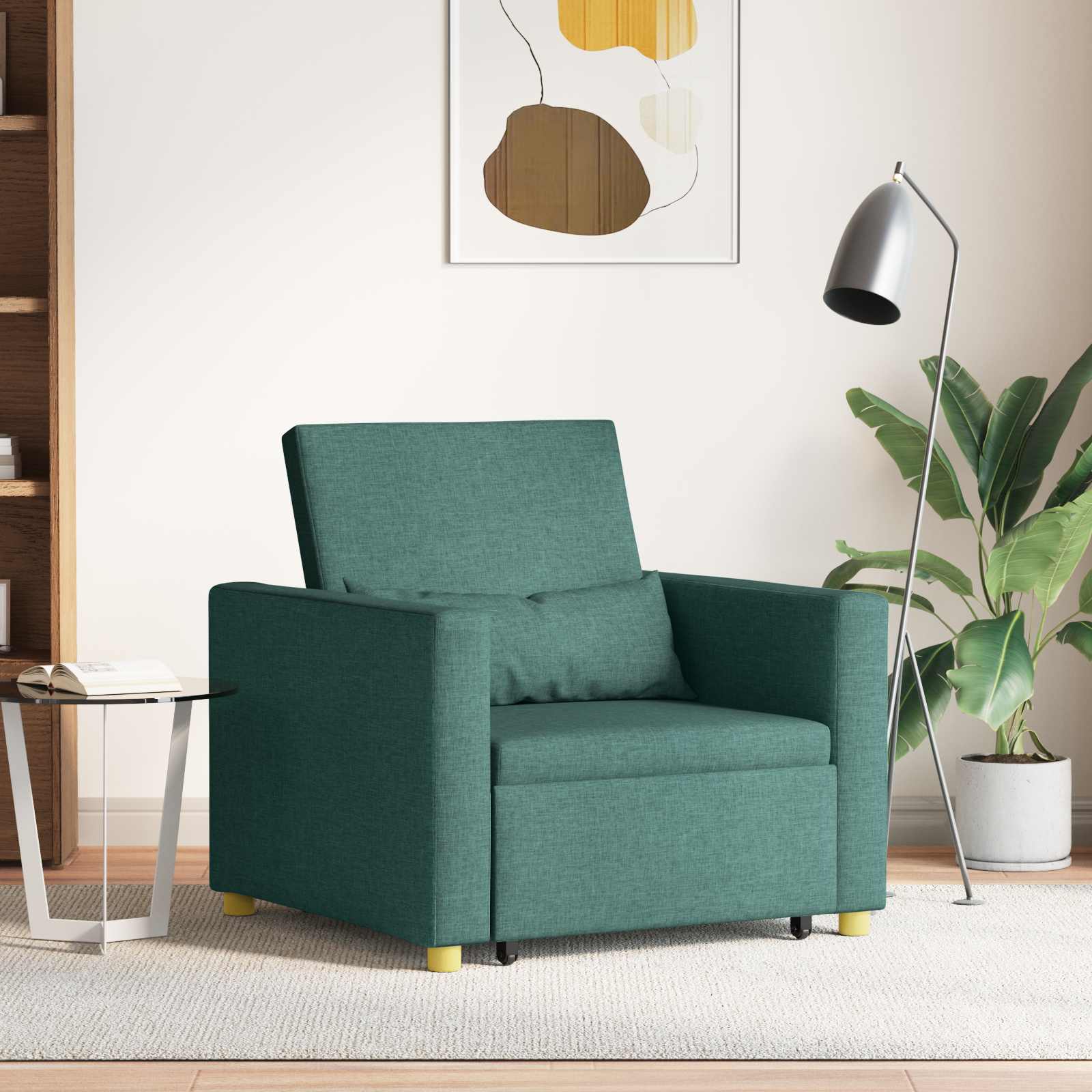 Sofa na razvlačenje Singl Tamnozelena 90 x 165 x 87 cm tkanina