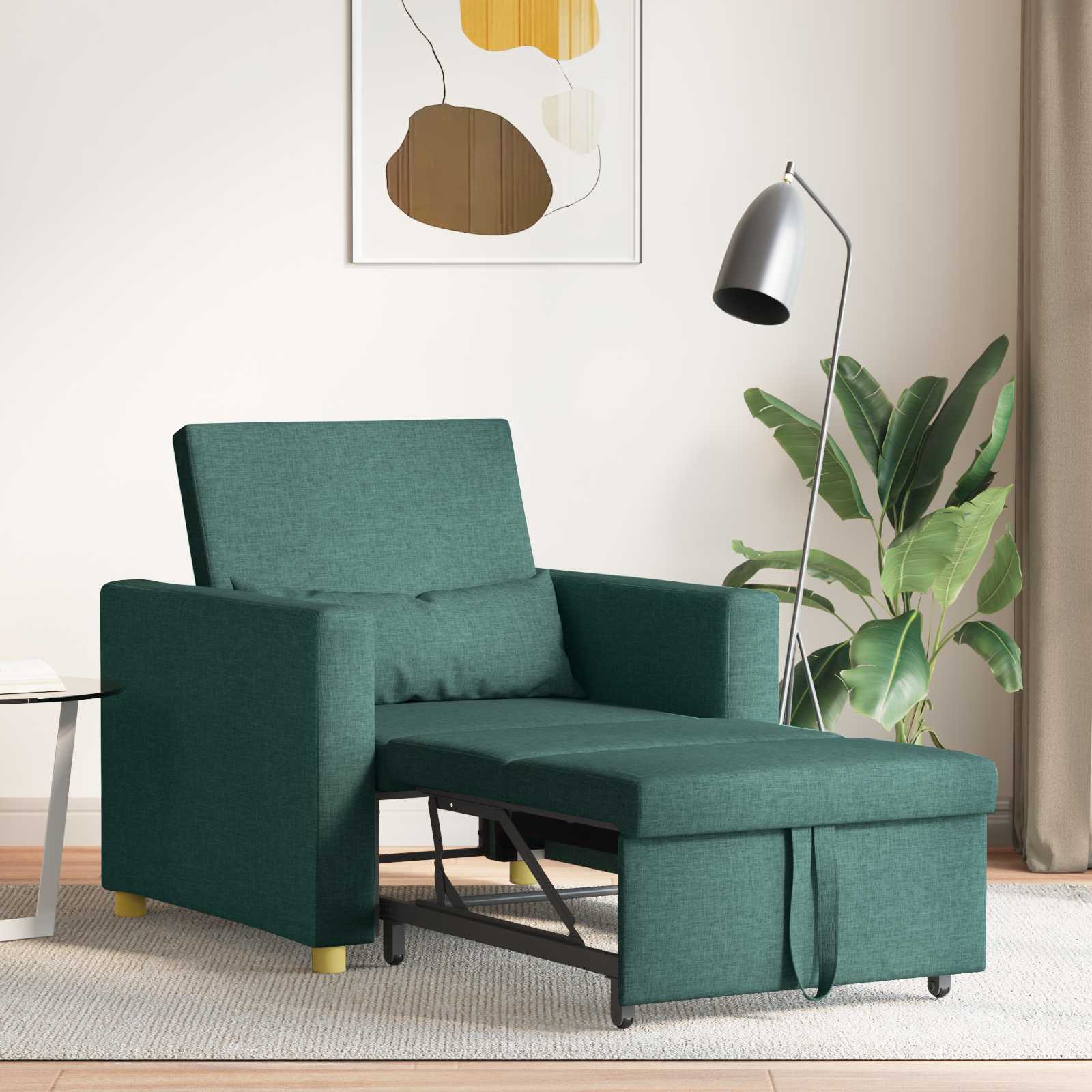 Sofa na razvlačenje Singl Tamnozelena 90 x 165 x 87 cm tkanina
