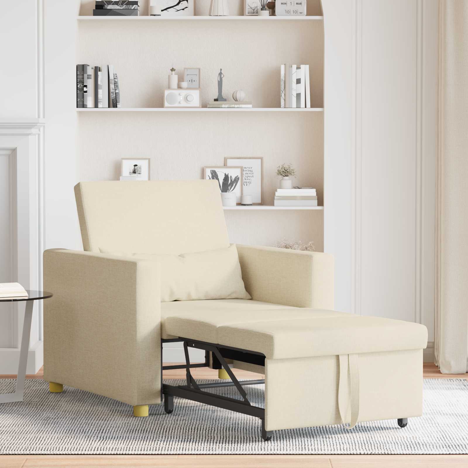 Sofa na razvlačenje Singl Krema 90 x 165 x 87 cm tkanina