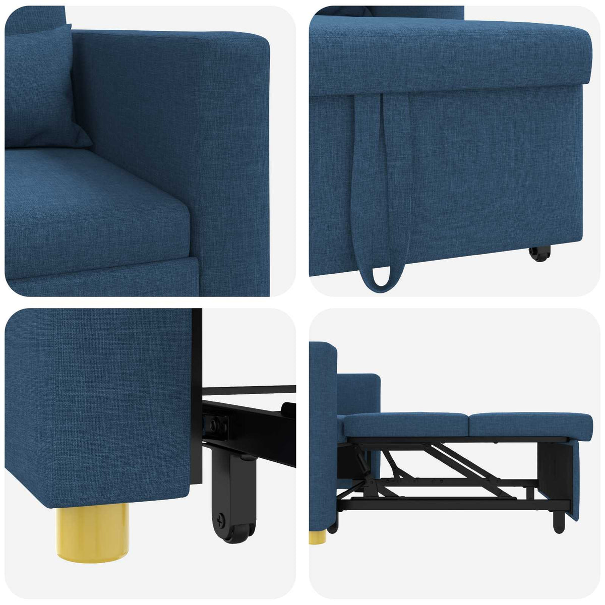 Sofa na razvlačenje Singl Plava 90 x 165 x 87 cm tkanina
