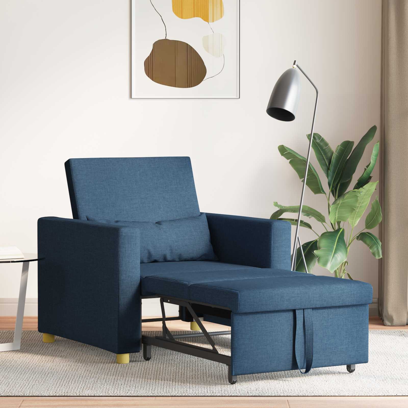 Sofa na razvlačenje Singl Plava 90 x 165 x 87 cm tkanina