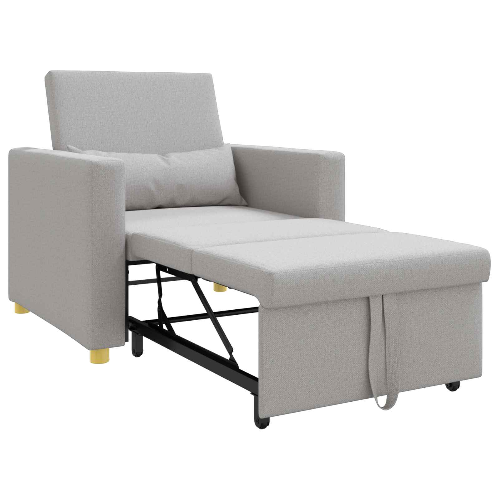 Sofa na razvlačenje Singl s kotačima Siva boja oblaka tkanina