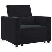 Sofa na razvlačenje Singl s kotačima Crna Baršun
