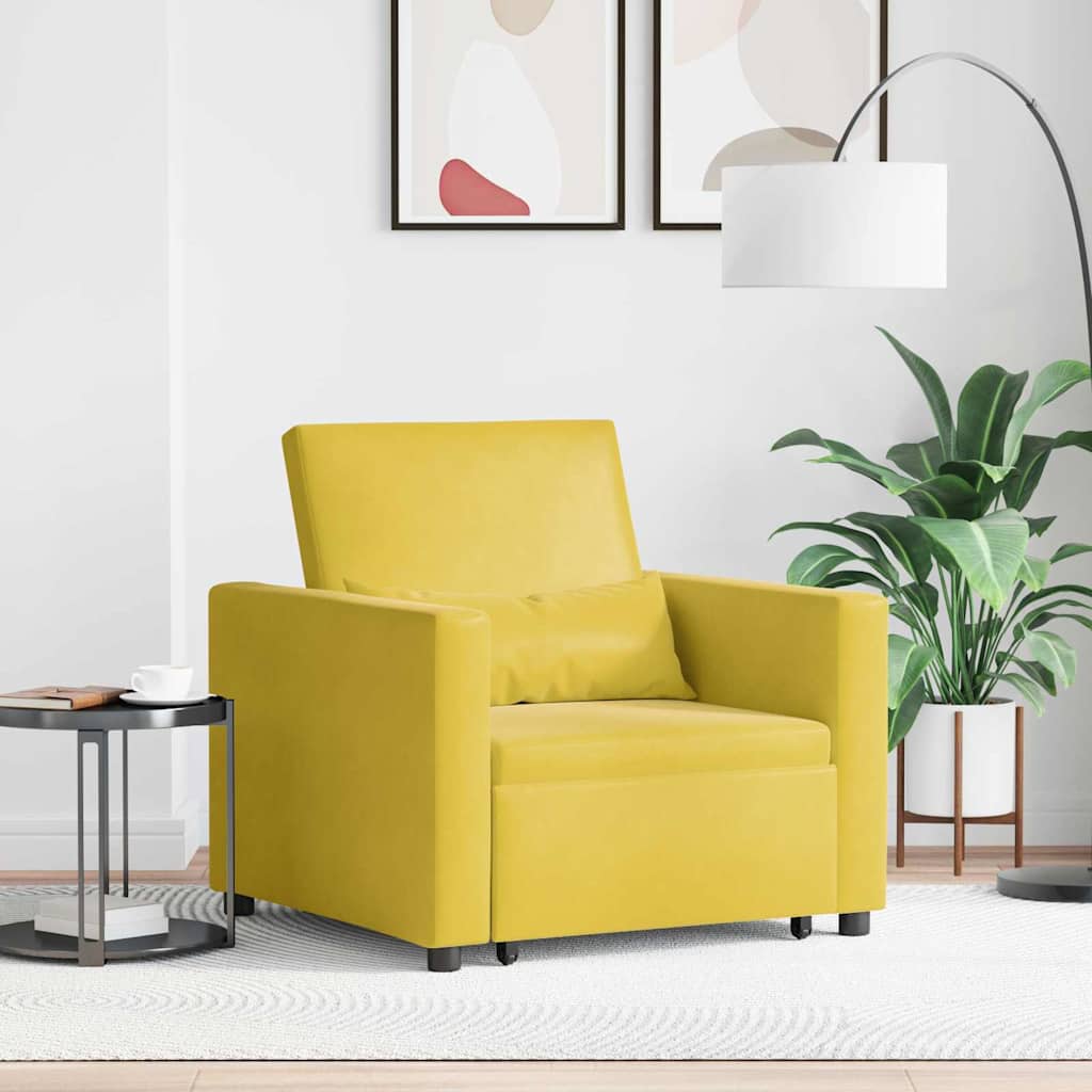Sofa na razvlačenje Singl s kotačima Žuta Baršun